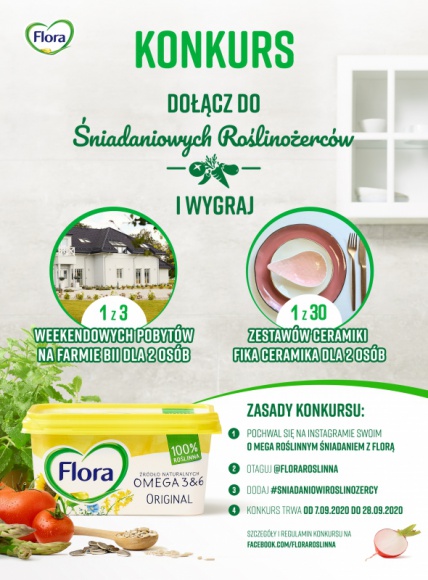 Konkurs! Dołącz do „Śniadaniowych Roślinożerców” marki Flora Zdrowie, LIFESTYLE - Przyszłość jest roślinna, a nasze wybory mają znaczenie. Dlatego przygotowując codzienne śniadanie, sięgaj po roślinne produkty i weź udział w konkursie marki Flora - „Śniadaniowi Roślinożercy”.